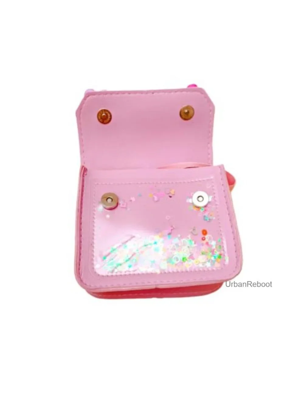 Girls Mini Purse with Flower Decor Sequin Crossbody Bag Beaded Handle